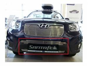 Накладка на решетку бампера d10 на Hyundai Santa Fe (2010-2012)